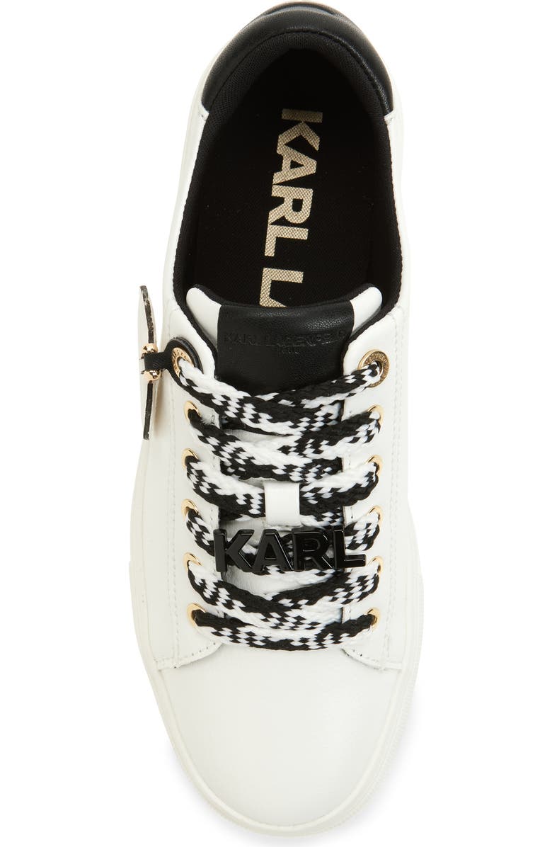 KARL LAGERFELD PARIS Capree Karl Choupette Low Top Sneaker, Alternate, color, Bright White/ Black