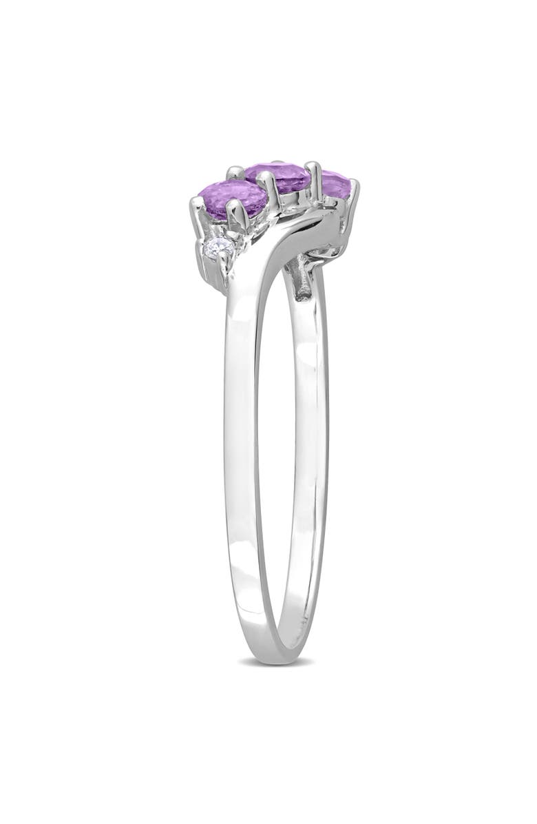 Julianna B. Amethyst & Diamond 3-Stone Ring, Alternate, color, Amethyst