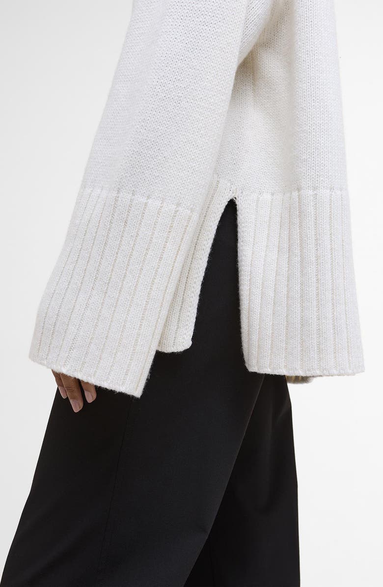 Barbour Serena Oversize Cotton & Wool Blend Mock Neck Sweater, Alternate, color, Cloud