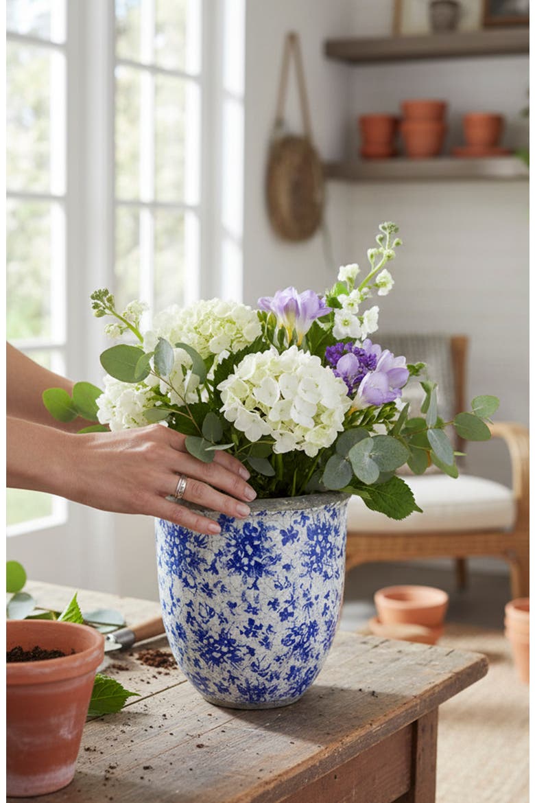 Lilibeth Tall Planter, Alternate, color, BLUE