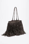 Bimba y Lola Large Raffia-Effect Shopper Bag