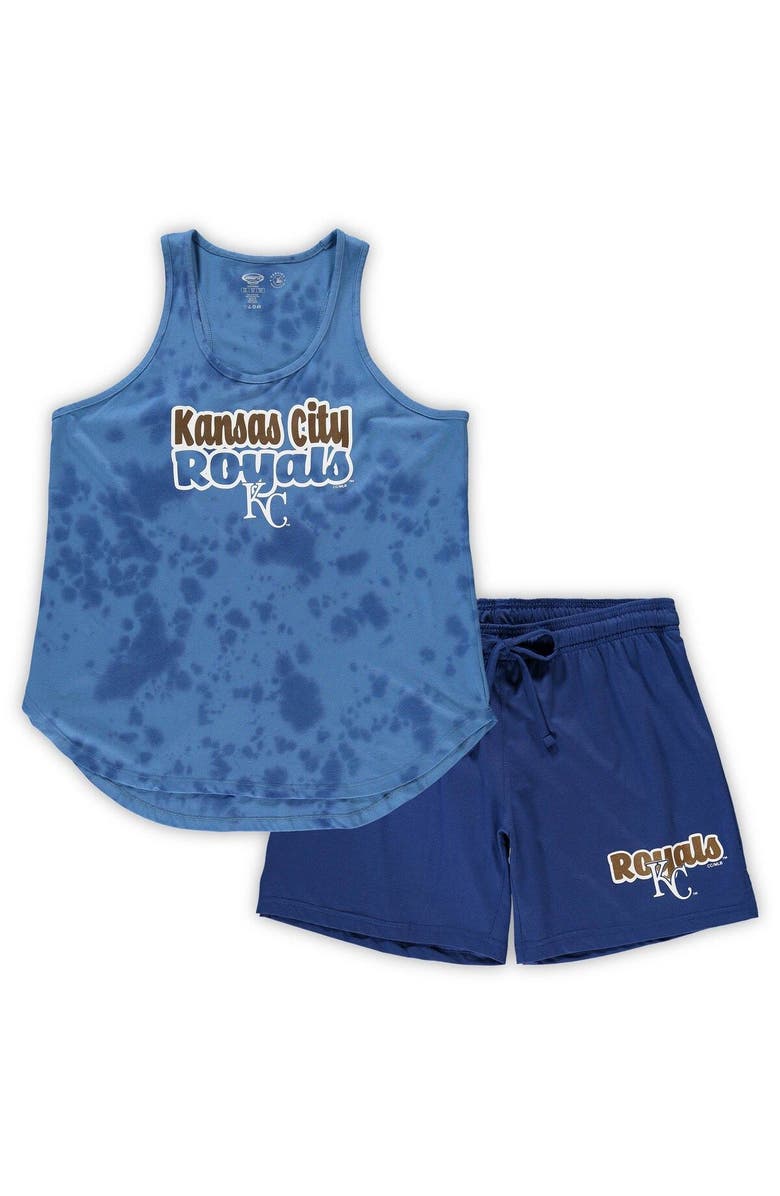 CONCEPTS SPORT Women's Concepts Sport Royal Kansas City Royals Plus Size Cloud Tank Top & Shorts Sleep Set, Main, color, Royal