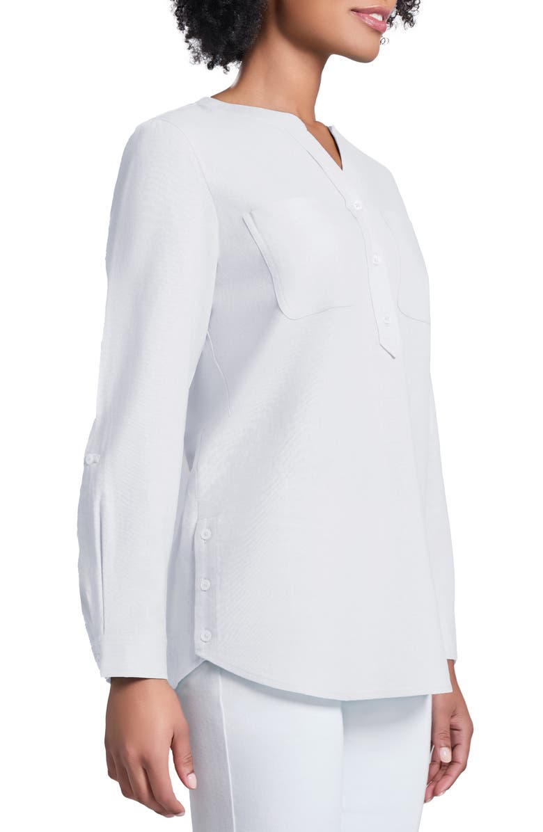 Jones New York Roll Cuff Linen Blend Tunic, Alternate, color, 