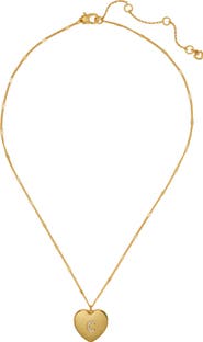 Kate Spade New York crystal initial heart locket necklace