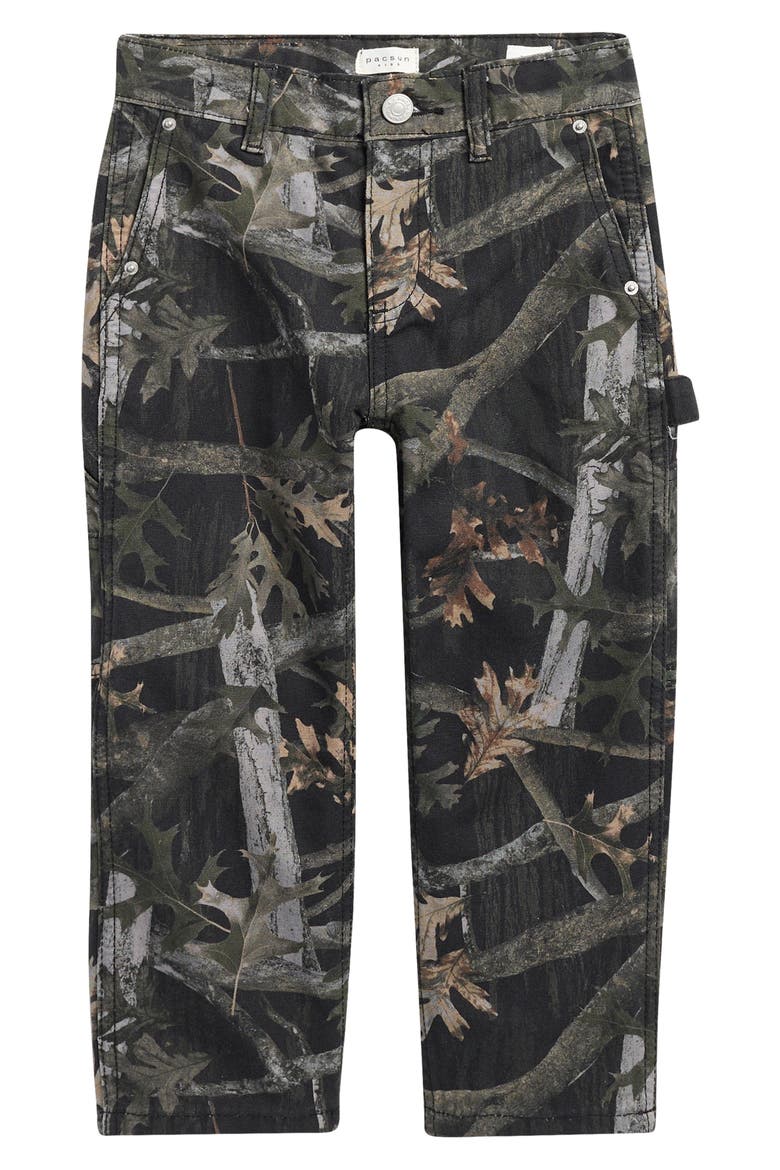Kids' Briggs Camo Baggy Carpenter Jeans, Main, color, BLACK/ CAMO