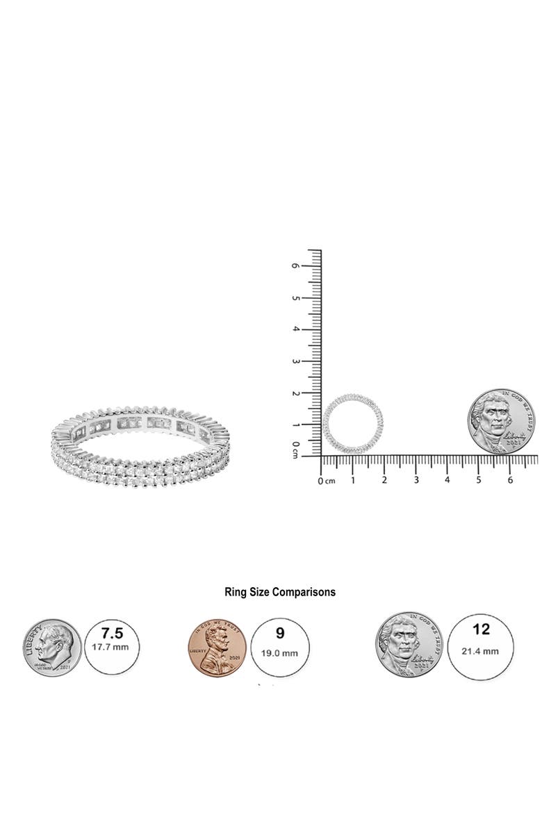Haus of Brilliance 10K White Gold 1.0 Cttw Princess Cut Diamond Double Row Eternity Band Ring, Alternate, color, 
