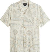 Pendleton Geo Print Linen Blend Camp Shirt