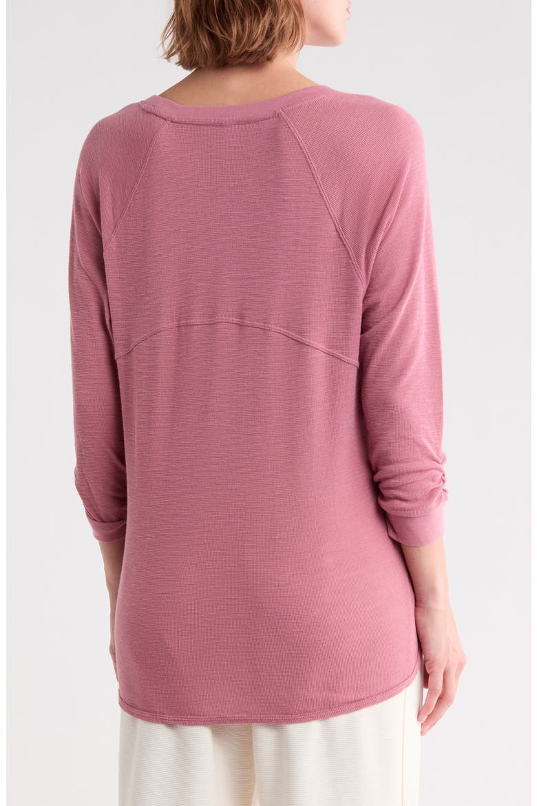 Slub Waffle High-Low T-Shirt, Alternate, color, MESA ROSE