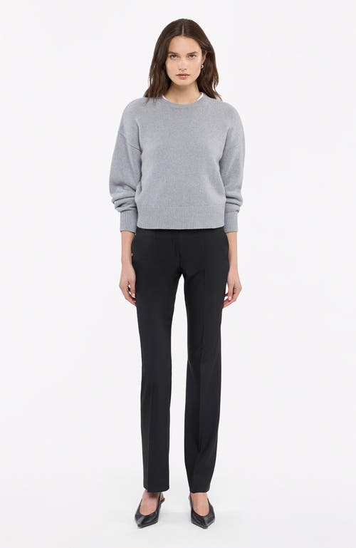Another Tomorrow Cashmere Knit Sweatshirt In Heather Grey
