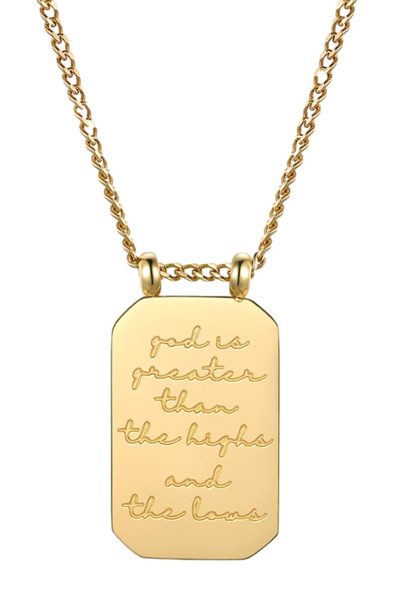 God Is Greater Than The Highs And The Lows - Necklace, Main, color, Yellow Gold
