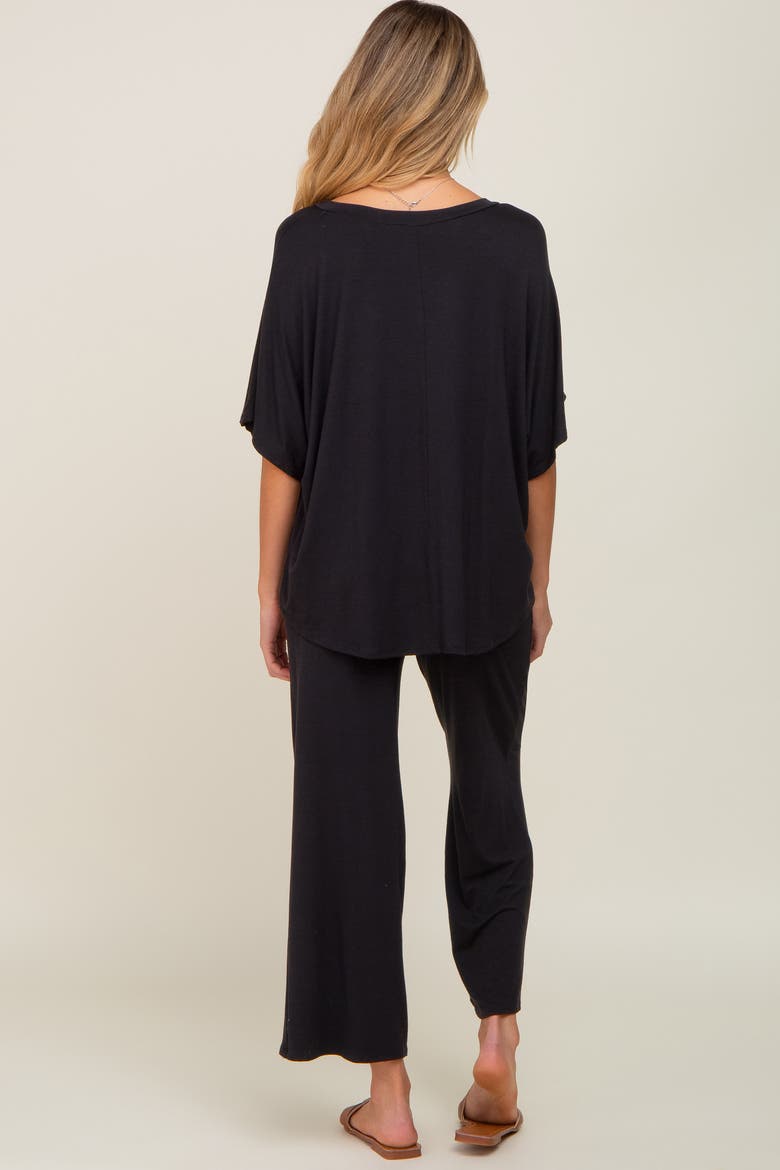 Cropped Pant Maternity Set, Alternate, color, Black