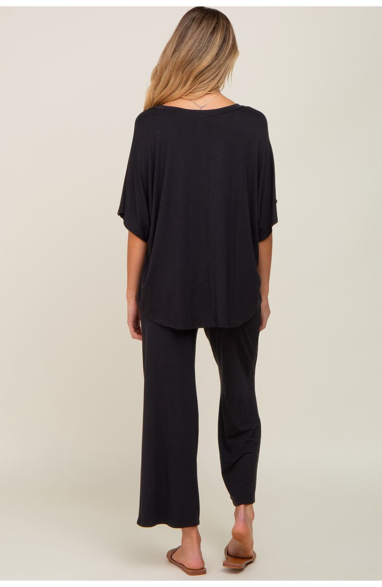 PinkBlush Cropped Pant Maternity Set, Alternate, color, Black