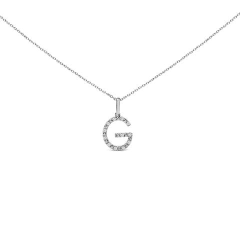Sterling Silver Diamond Accent "A-Z" Initial Pendant Necklace