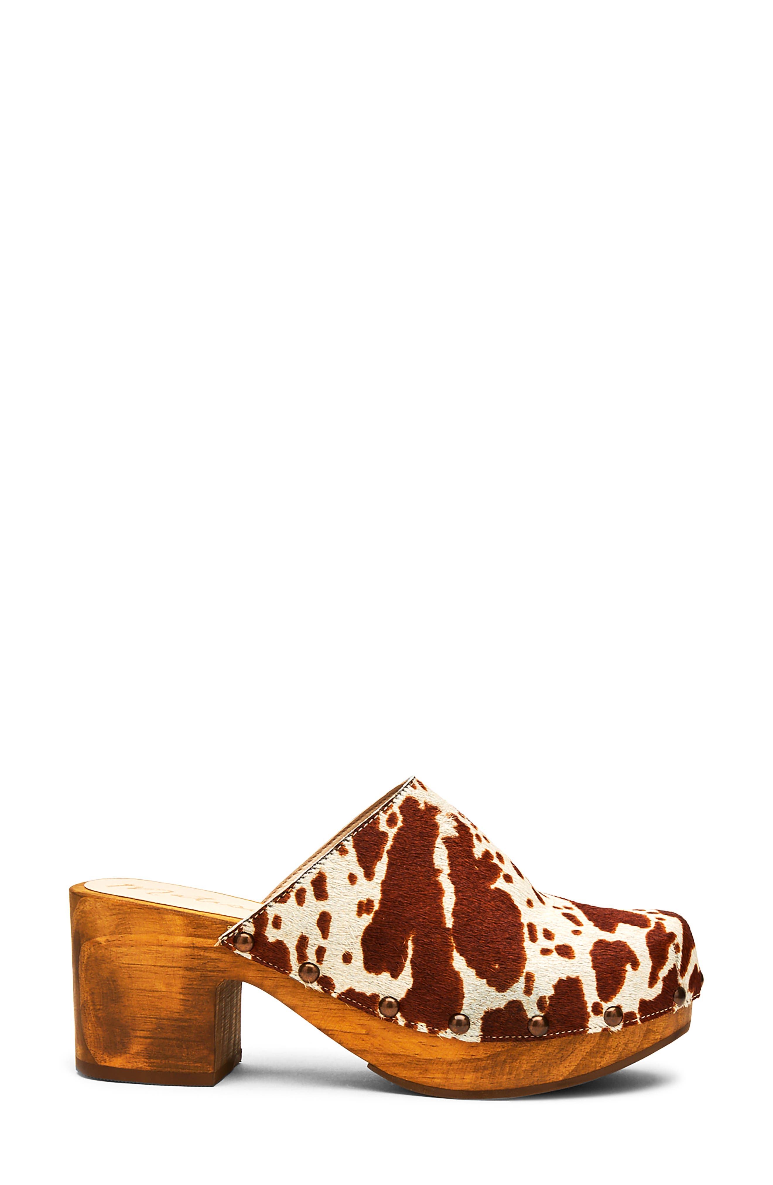 Holly Platform Clog, Alternate, color, BROWN SPOT CALF HAIR
