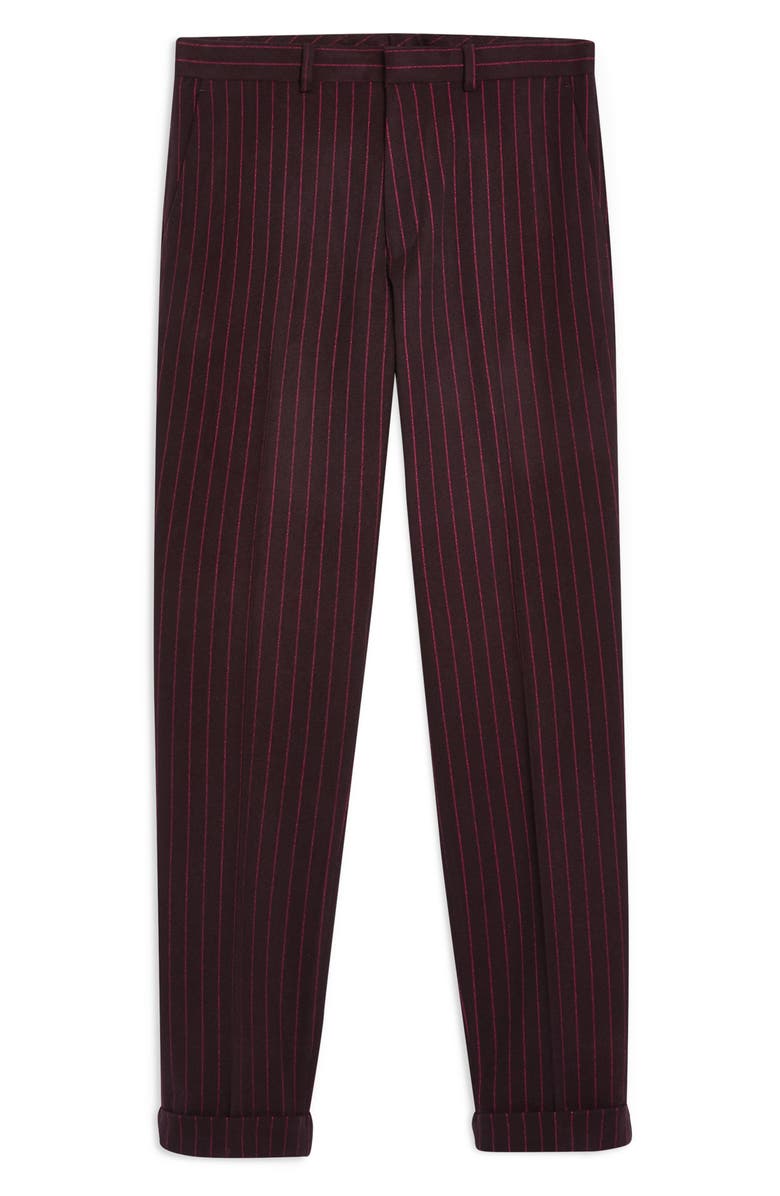 Topman Rocky Slim Fit Pinstripe Trousers, Alternate, color,