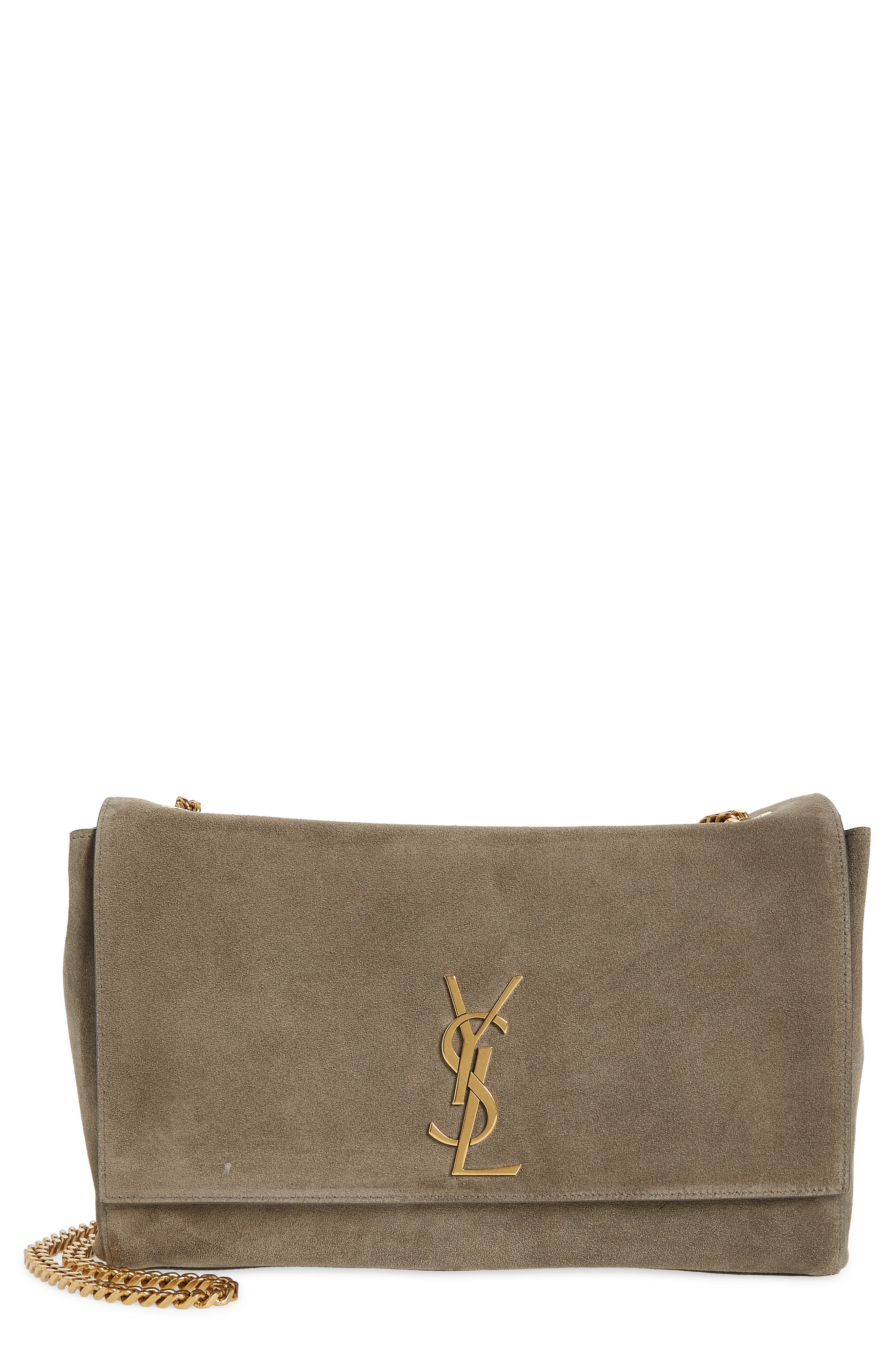 Saint Laurent Kate Supple Reversible Leather Shoulder Bag, Main, color, 