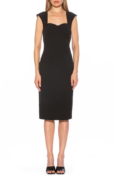 Harper Cap Sleeve Corset Midi Dress