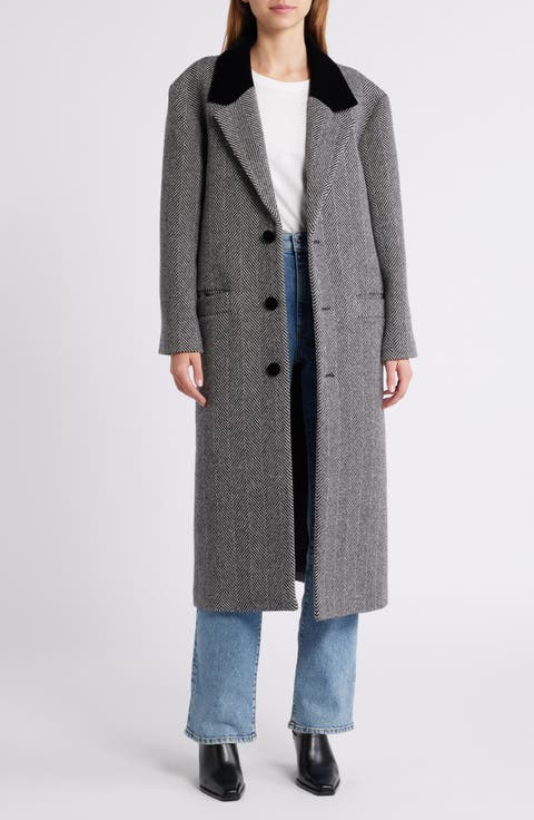 Dark gray double breasted long wool coat 4581 Dark gray double breasted long wool coat 4581