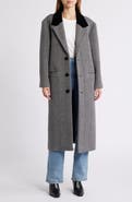FRAME Herringbone Wool Blend Longline Coat