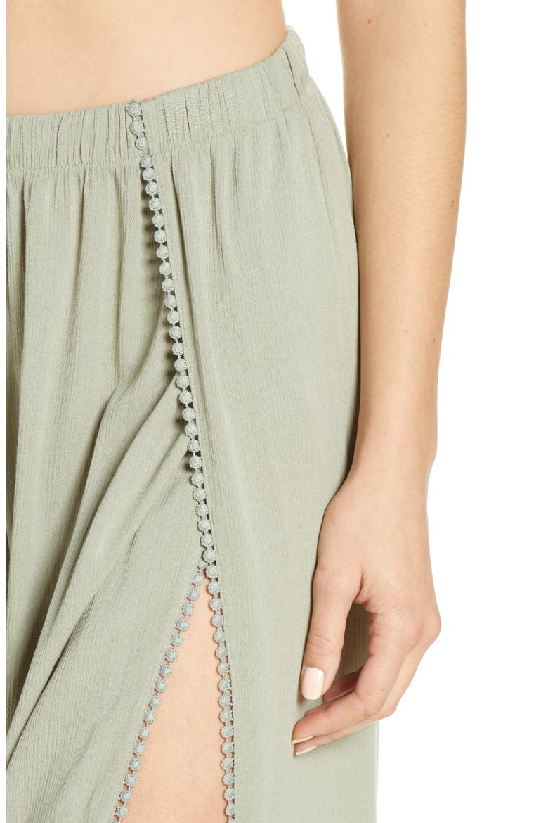 Ana Smocked Split Leg Pants, Alternate, color, GREEN SEAGRASS