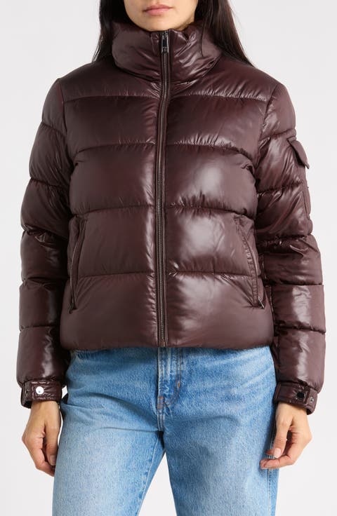 Funnel Neck Short Puffer Jacket