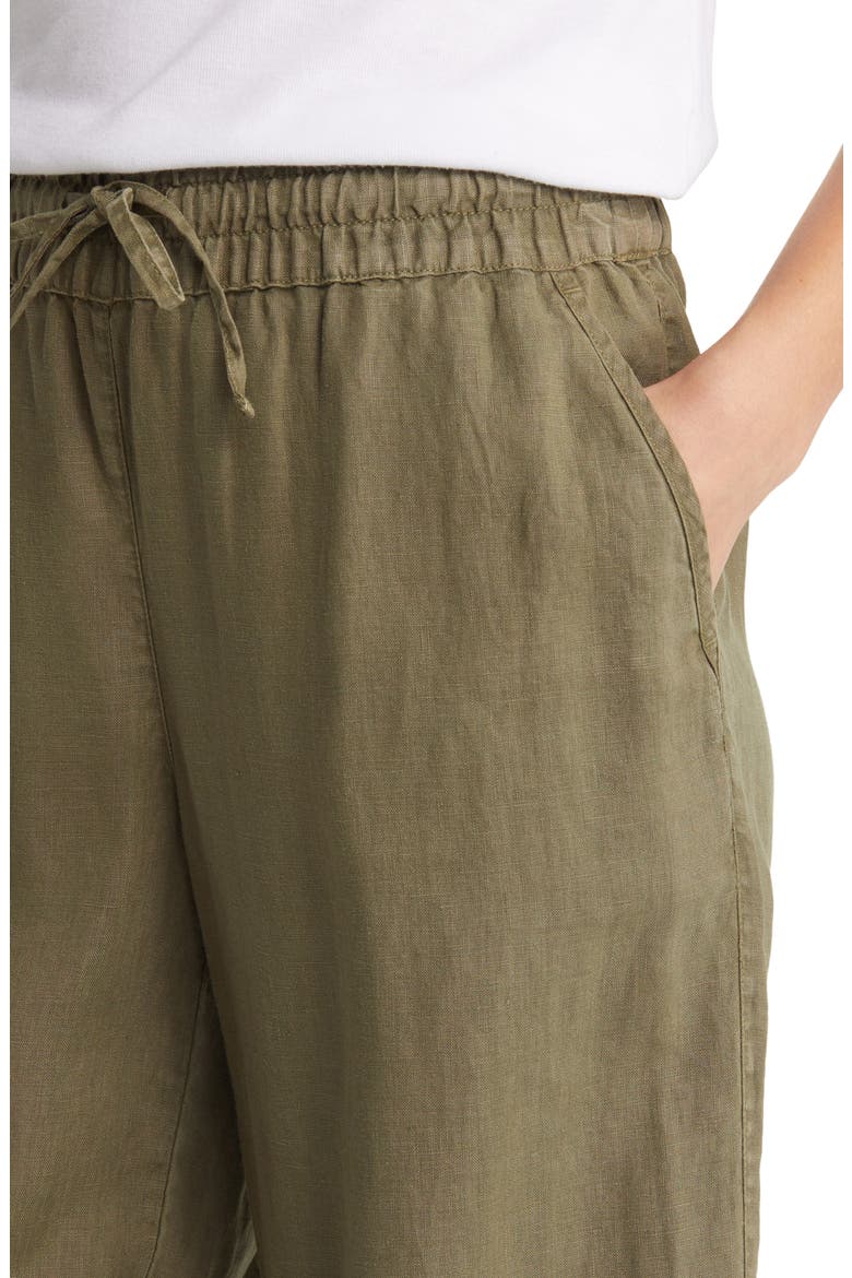 Two Palms High Waist Linen Pants, Alternate, color, TEA LEAF