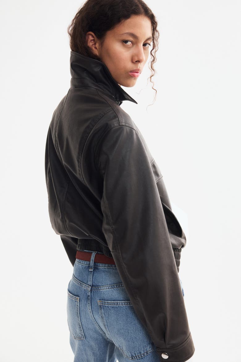 Oversized Coated Jacket, Alternate, color, Dark brown