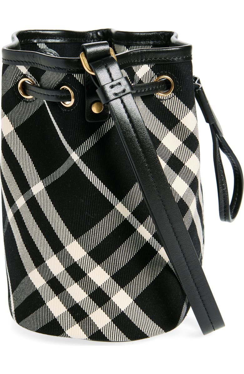Burberry Check Drawstring Canvas Pouch, Alternate, color,