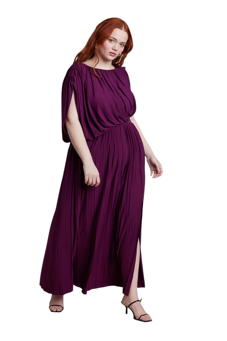 Asym Bodice Maxi Dress, Alternate, color, DARK PURPLE