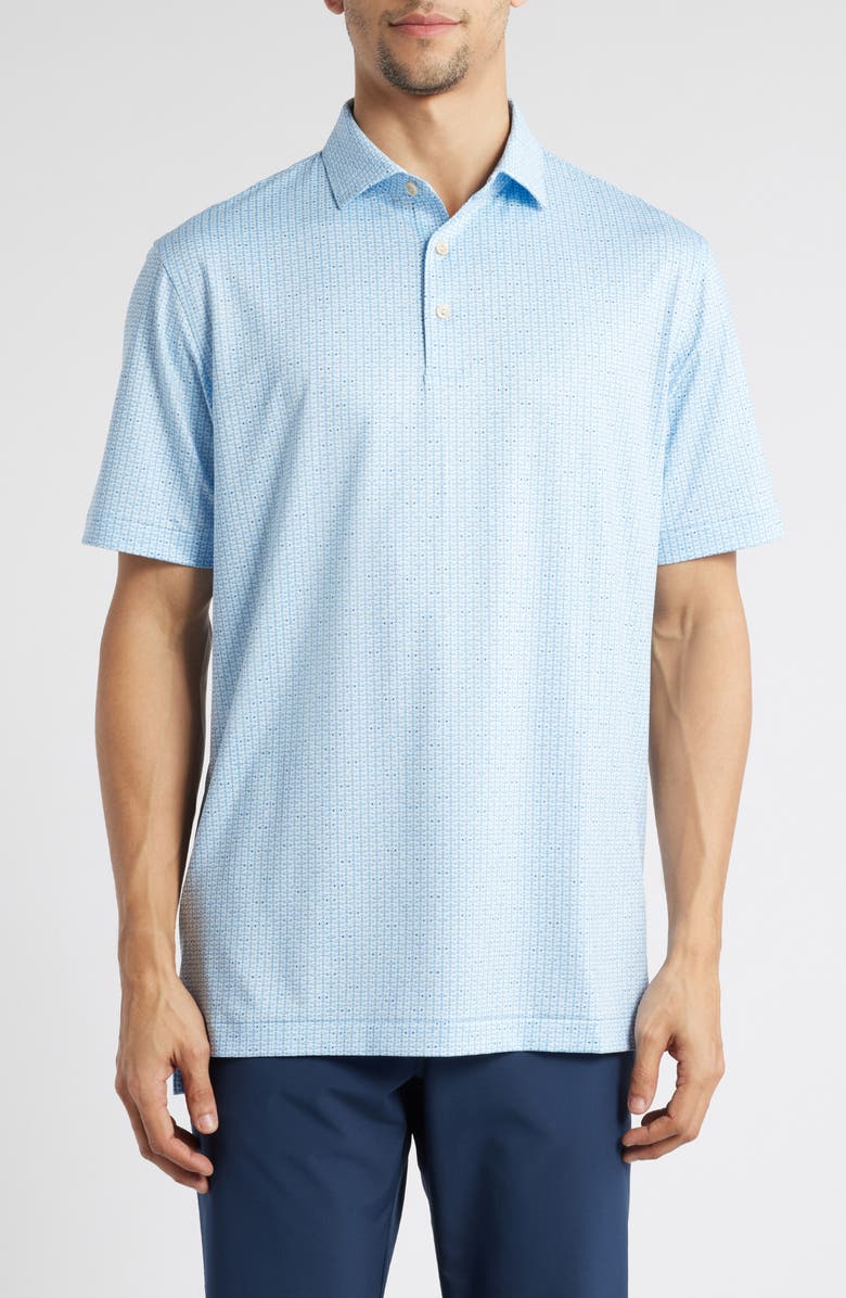 Peter Millar First in Flight Airplane Print Performance Jersey Polo, Main, color, 