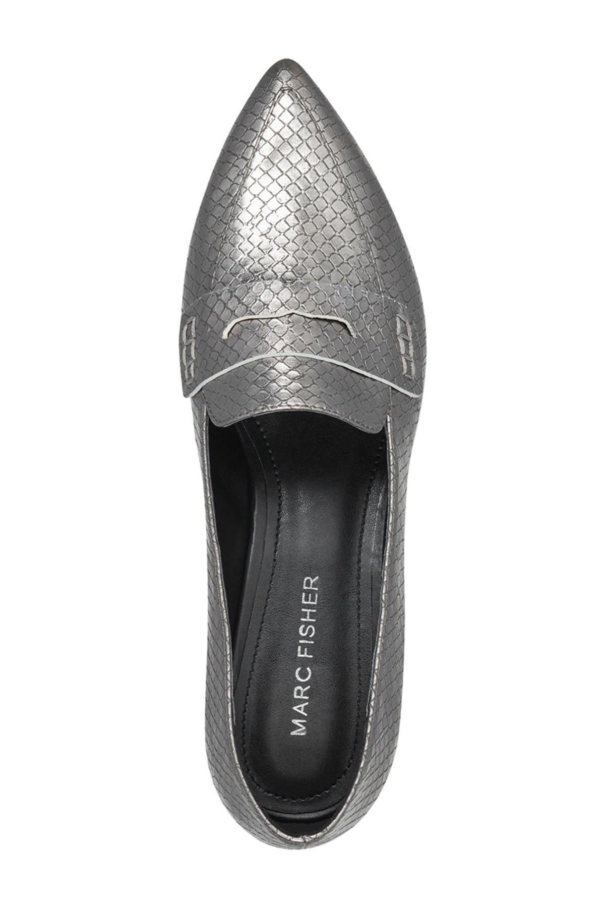 Marc Fisher Feud Pointed Toe Embossed Loafer, Alternate, color, 