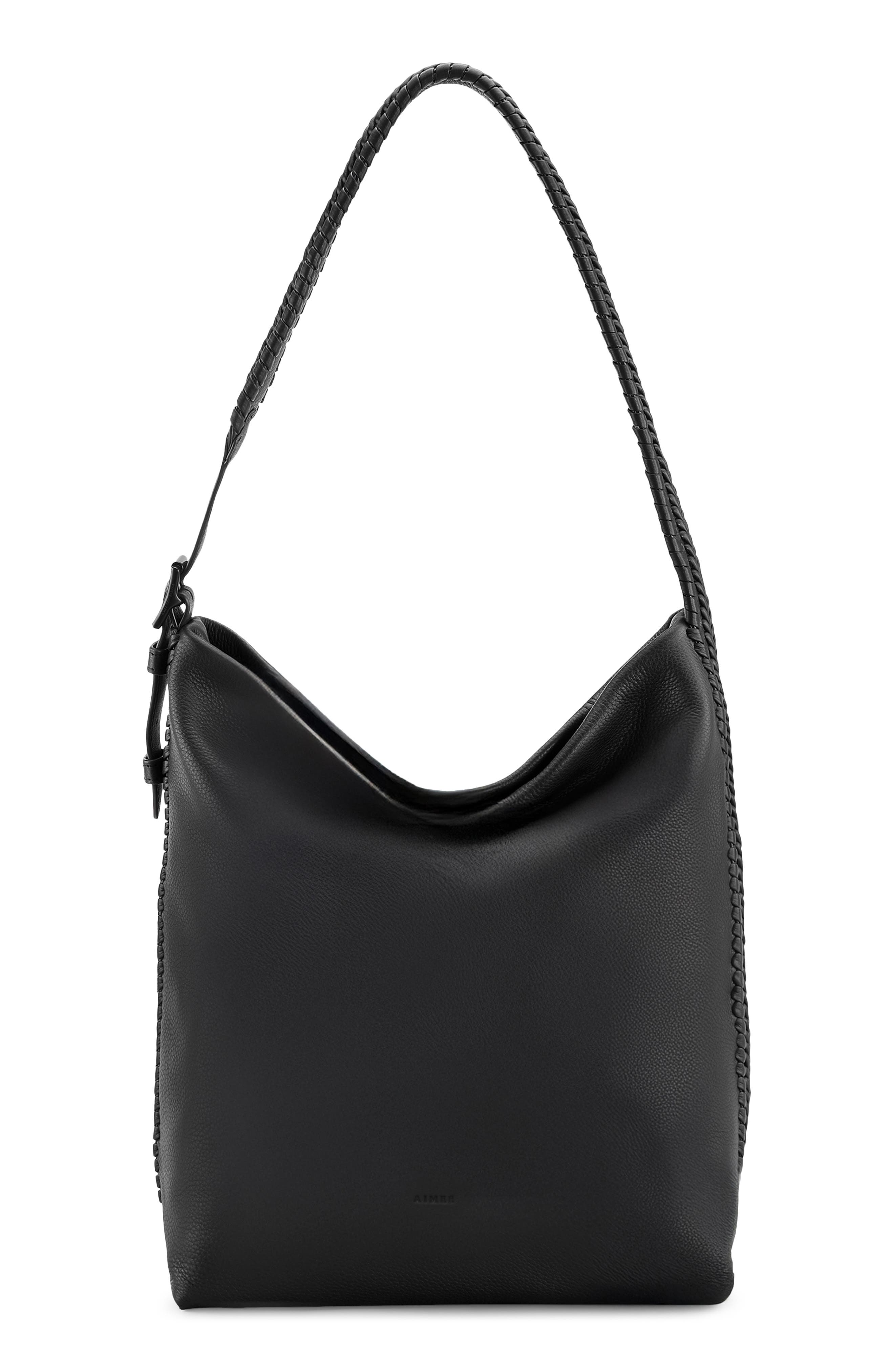 AIMEE All for Love Suede Bucket Bag, Main, color, Black