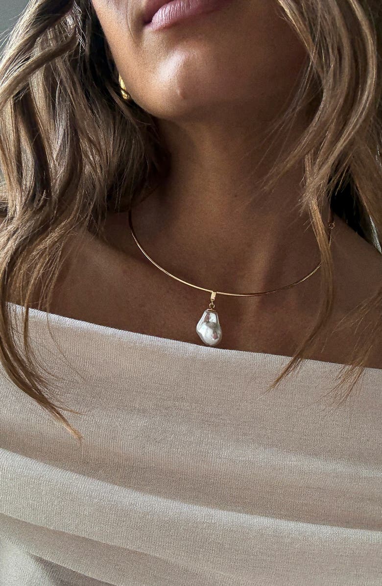 BaubleBar Teagan Faux Pearl Collar Necklace, Alternate, color, Pearl