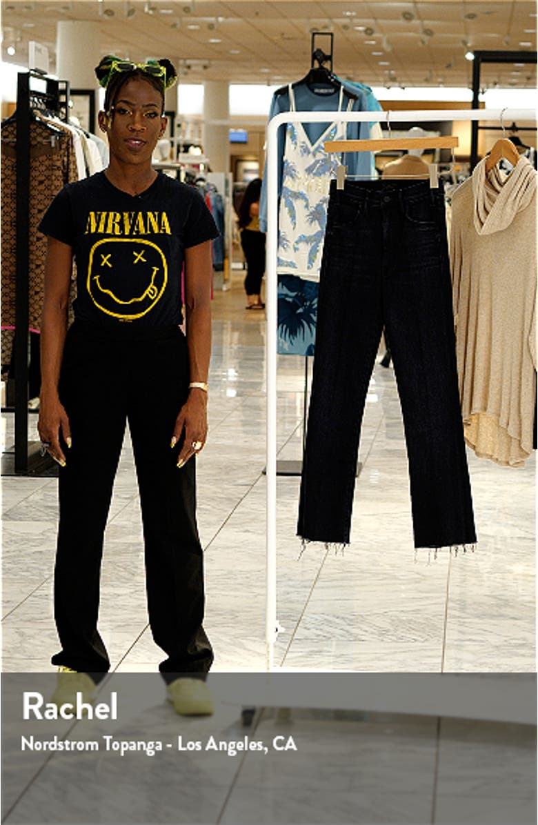 The Hustler High Waist Fray Hem Ankle Bootcut Jeans, sales video thumbnail