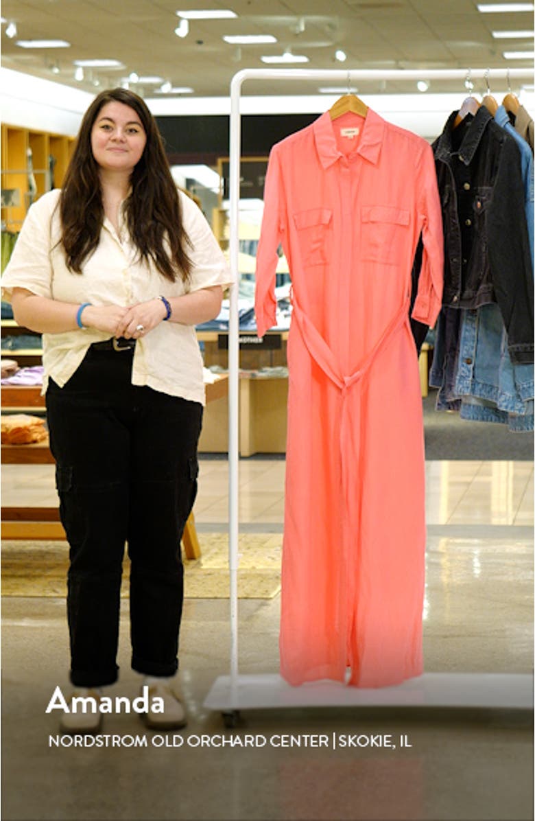 Cameron Belted Linen Blend Maxi Shirtdress, sales video thumbnail