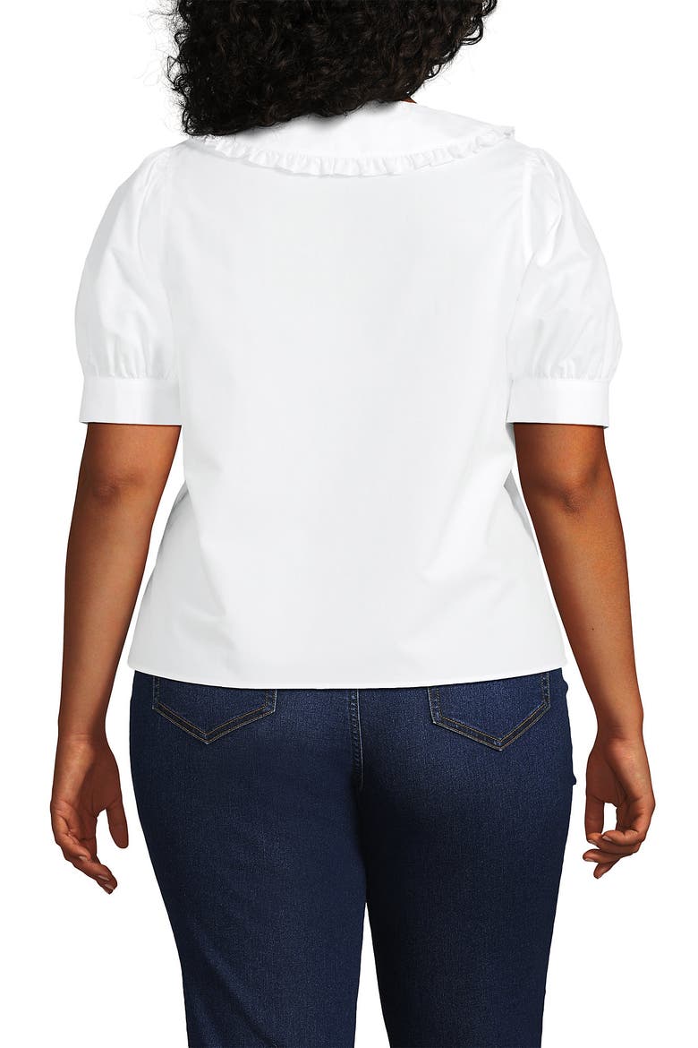 Easy Care Puff Sleeve Statement Collar Shirt, Alternate, color, White