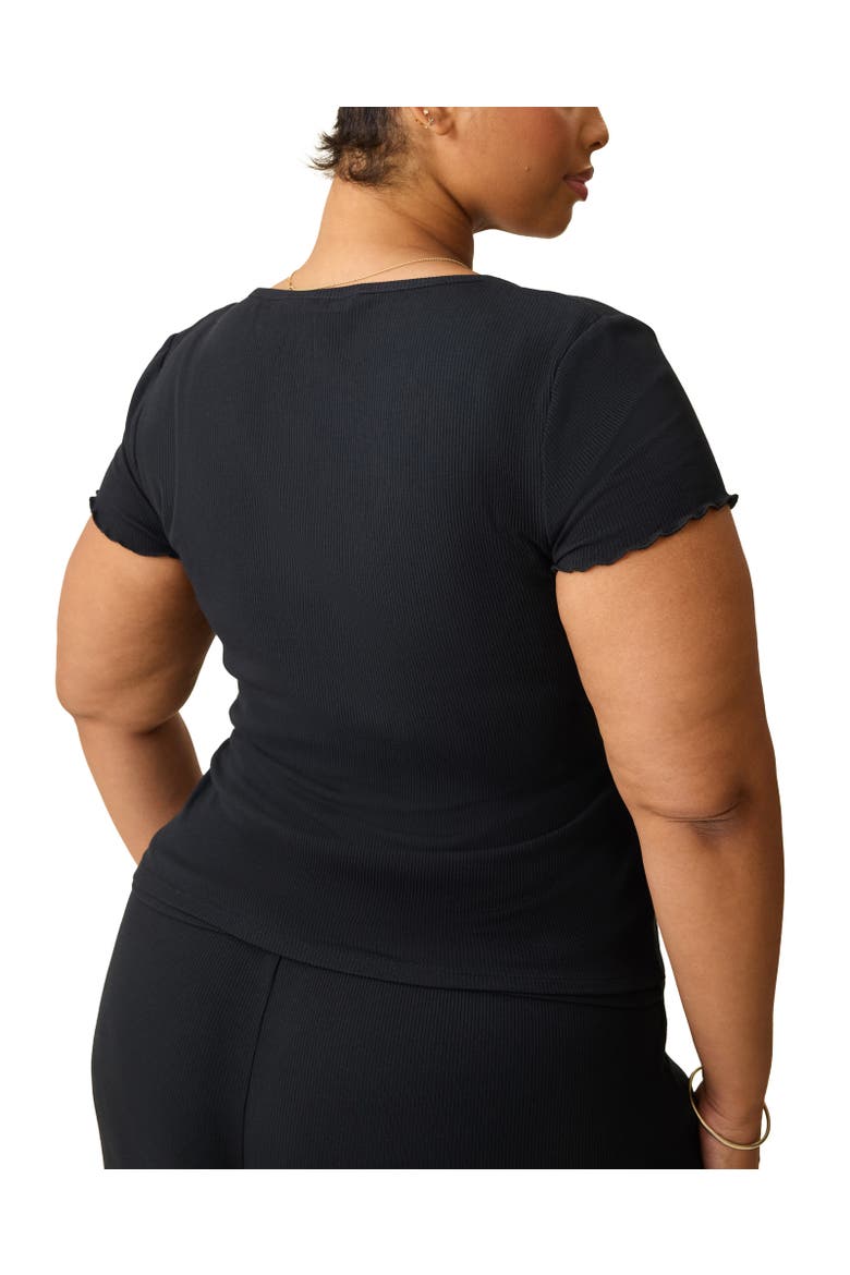 Ribbed Modal Notched Nursing T-Shirt, Alternate, color, Black