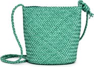 OLD TREND Reed Genuine Leather Woven Barrel Crossbody Bag
