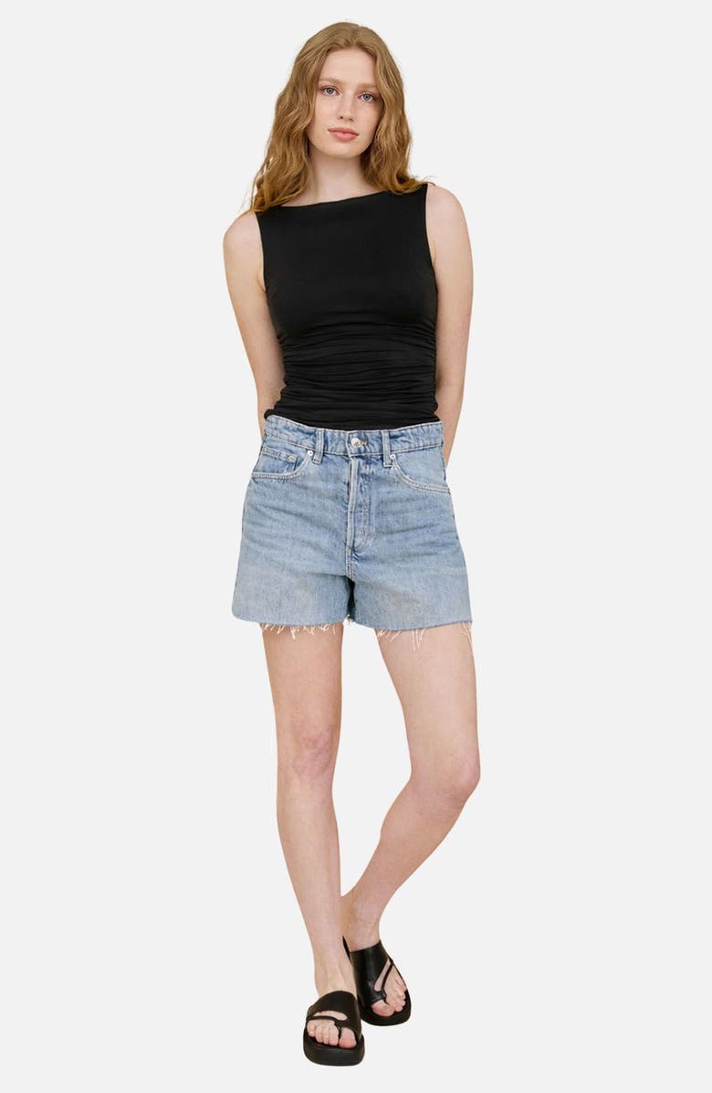 Blu Pepper Side Ruched Tank, Alternate, color, Black