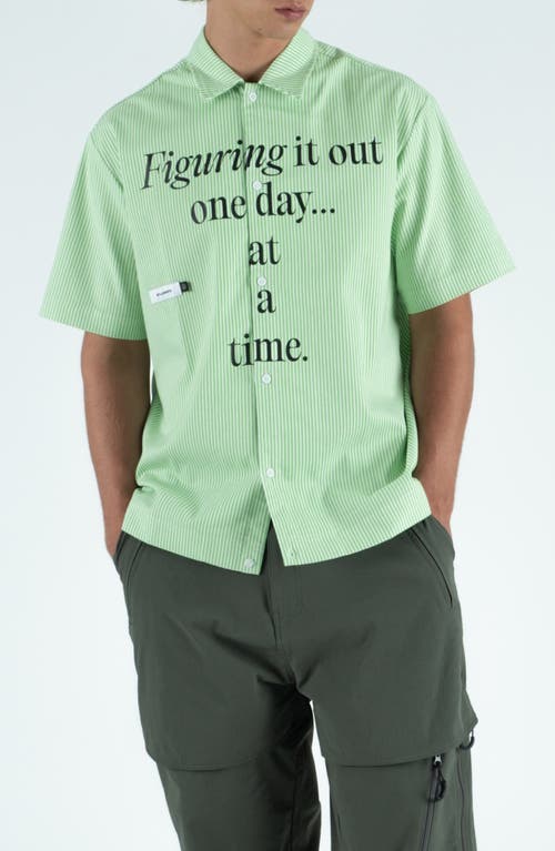 Students Reymon Stripe Short Sleeve Button-up Shirt In Green