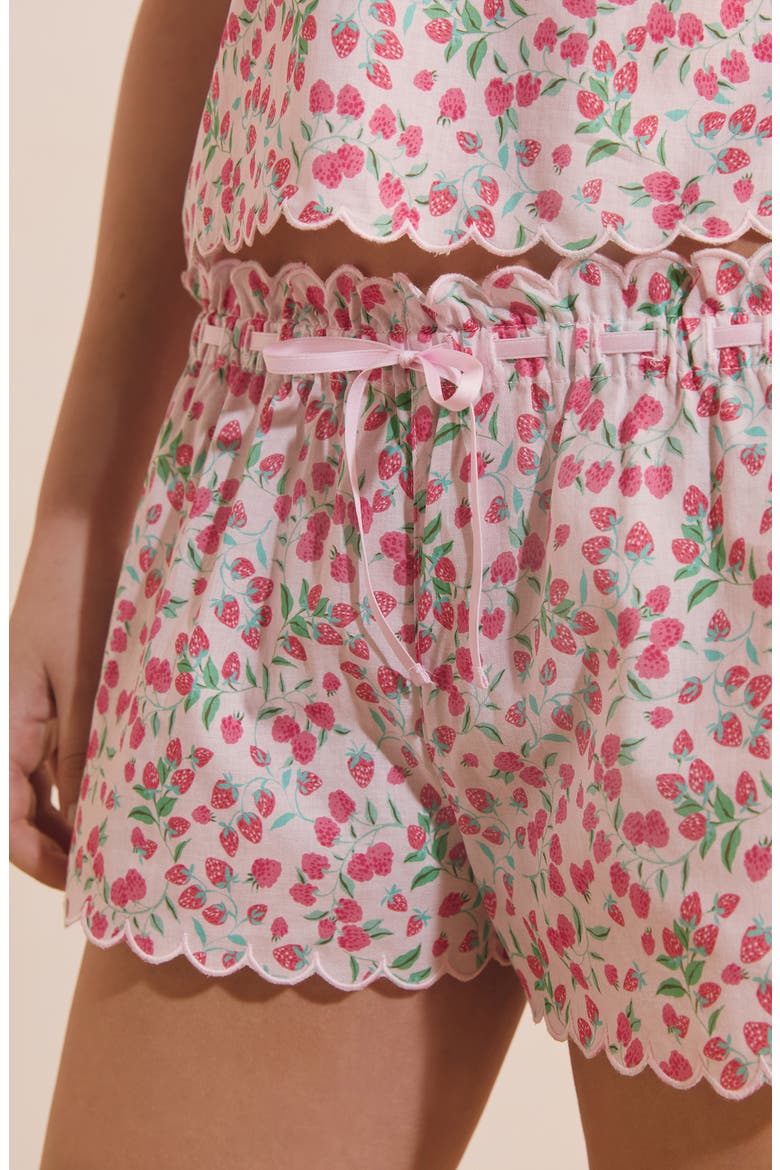 Feuilline Pajama Shorts, Alternate, color, IMP FOND ROSE