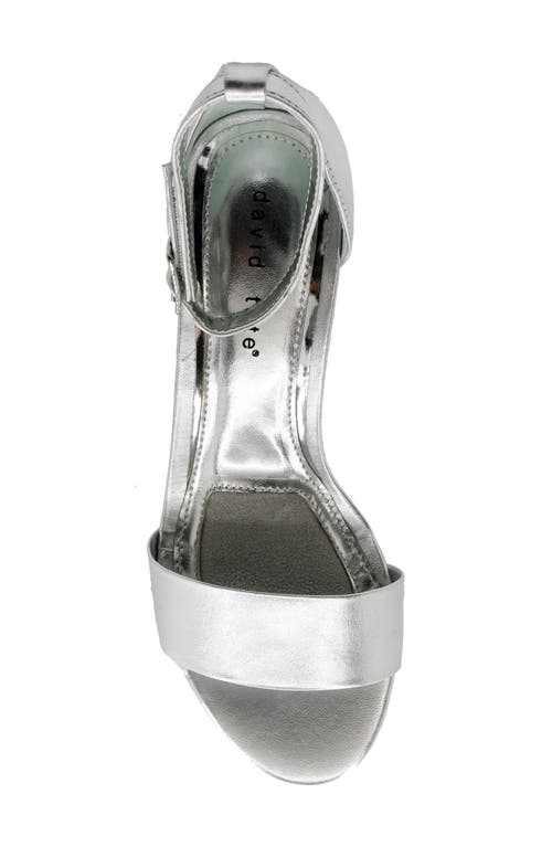 David Tate Timeless Ankle Strap Sandal In Silver Matte
