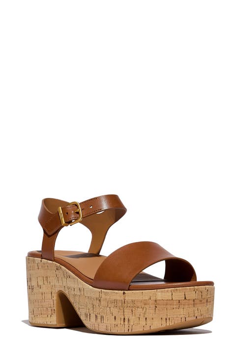 PlatFForms Ankle Strap Platform Wedge Sandal (Women)