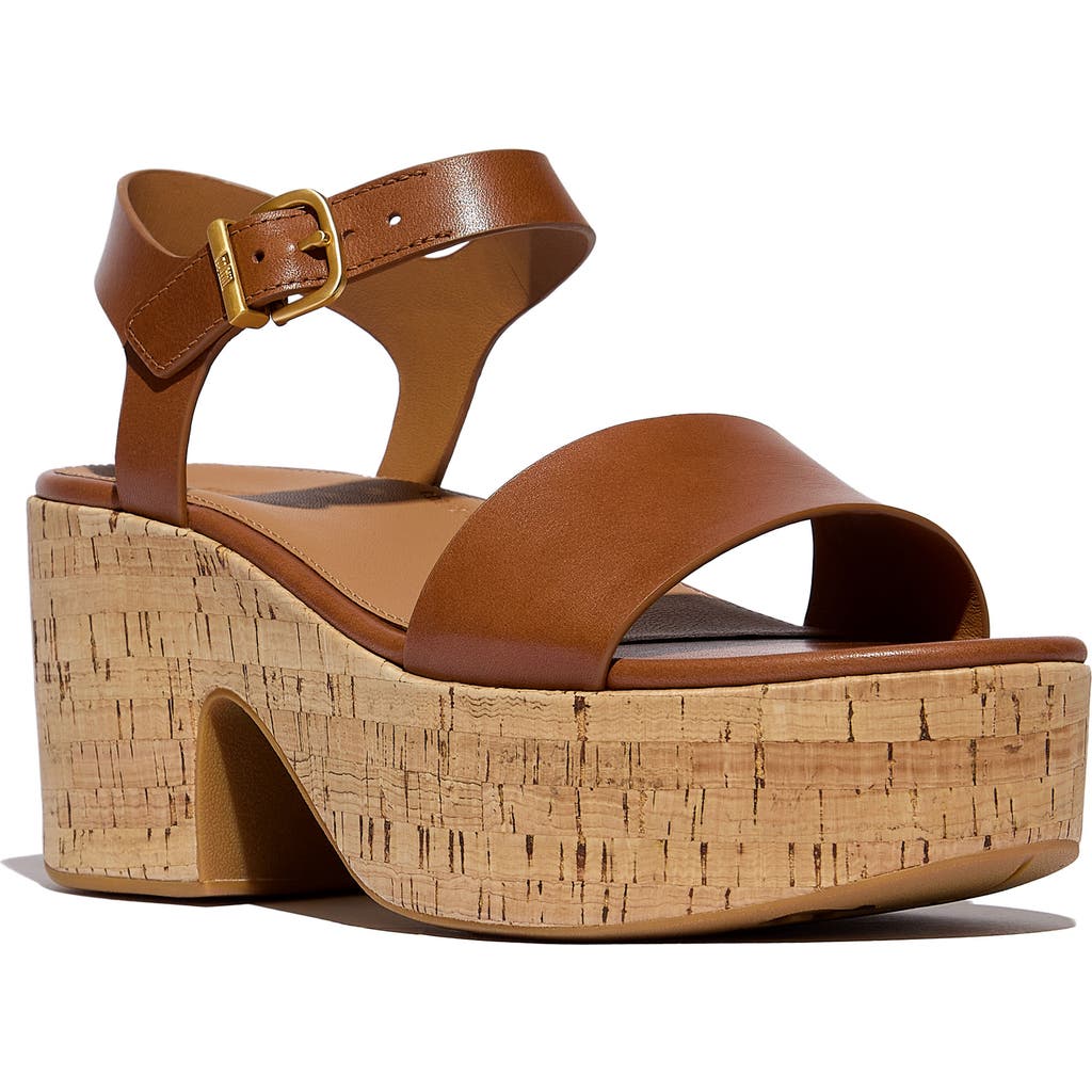 Fitflop Platfforms Ankle Strap Platform Wedge Sandal In Deep Tan