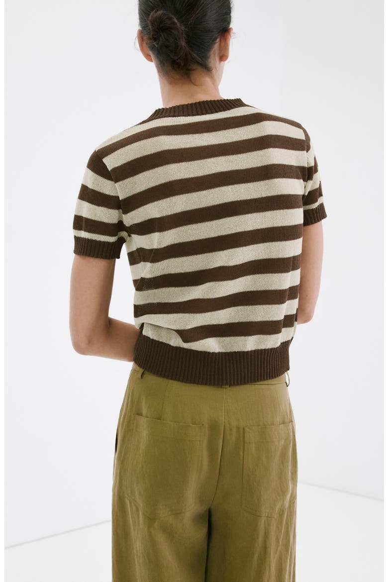 Stripe Crop Sweater, Alternate, color, CHOCOLATE