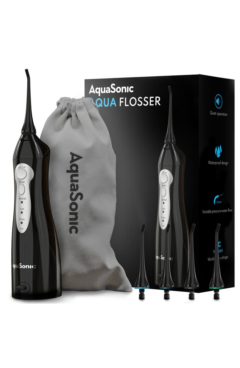 AQUASONIC Black Series Toothbrush & Black Aquaflosser Bundle, Alternate, color, Black