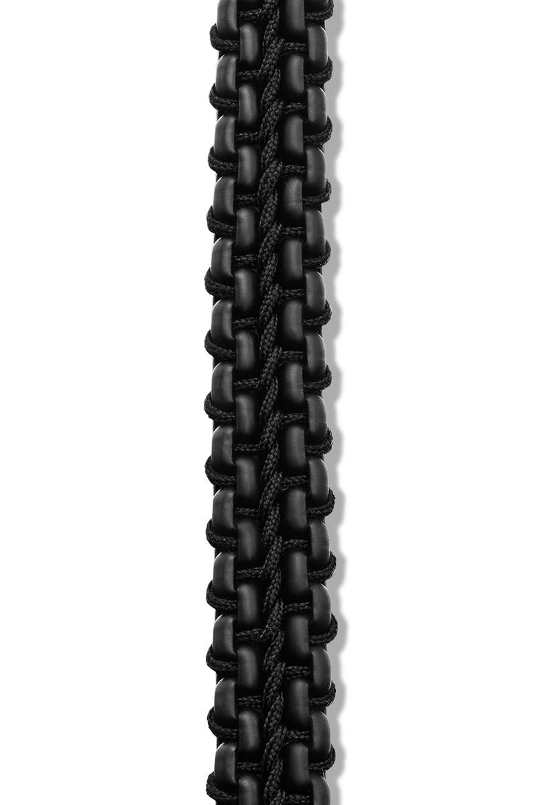 Woven Box Chain Bracelet in Sterling Silver with Stainless Steel & Nylon, 10mm, Alternate, color, BLACK/ BLACK