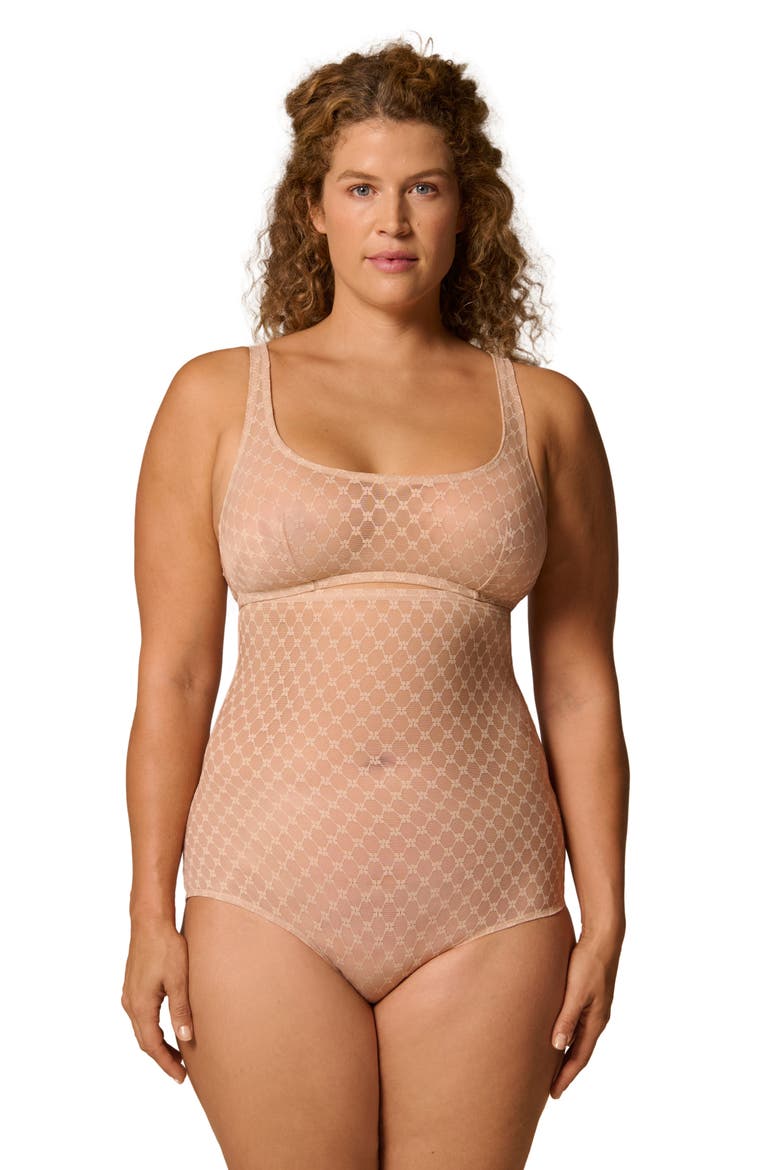 Plume Embroidered High Waist Shaping Briefs, Alternate, color, PEAU ROSE