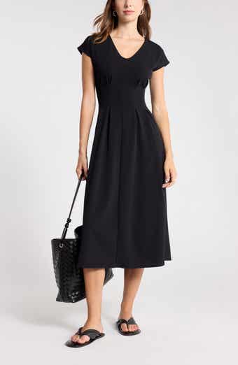 Pleated Waist A-Line Dress