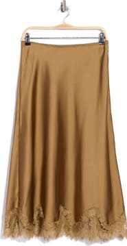 JASON WU Lace Trim Satin Skirt